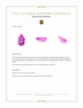 0.54 Ct. Purplish Pink Sapphire from Ceylon (Sri Lanka) Appraisal