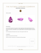 2.18 Ct. Purplish Pink Sapphire from Ceylon (Sri Lanka) Appraisal