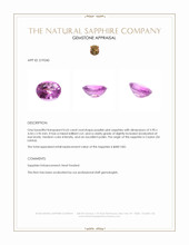 0.65 Ct. Purplish Pink Sapphire from Ceylon (Sri Lanka) Appraisal