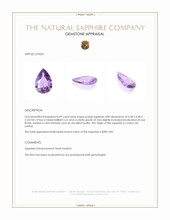 0.49 Ct. Purple Sapphire from Ceylon (Sri Lanka) Appraisal