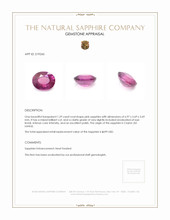 1.29 Ct. Pink Sapphire from Ceylon (Sri Lanka) Appraisal