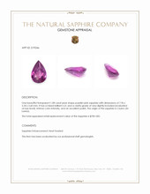 1.08 Ct. Purplish Pink Sapphire from Ceylon (Sri Lanka) Appraisal