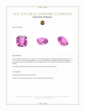 1.03 Ct. Purplish Pink Sapphire from Ceylon (Sri Lanka) Appraisal