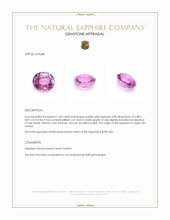 1.49 Ct. Purplish Pink Sapphire from Ceylon (Sri Lanka) Appraisal