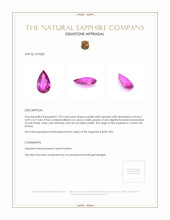 1.09 Ct. Purplish Pink Sapphire from Ceylon (Sri Lanka) Appraisal