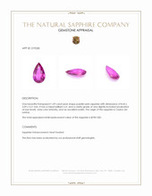 1.09 Ct. Purplish Pink Sapphire from Ceylon (Sri Lanka) Appraisal