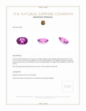 1.02 Ct. Pinkish Purple Sapphire from Ceylon (Sri Lanka) Appraisal