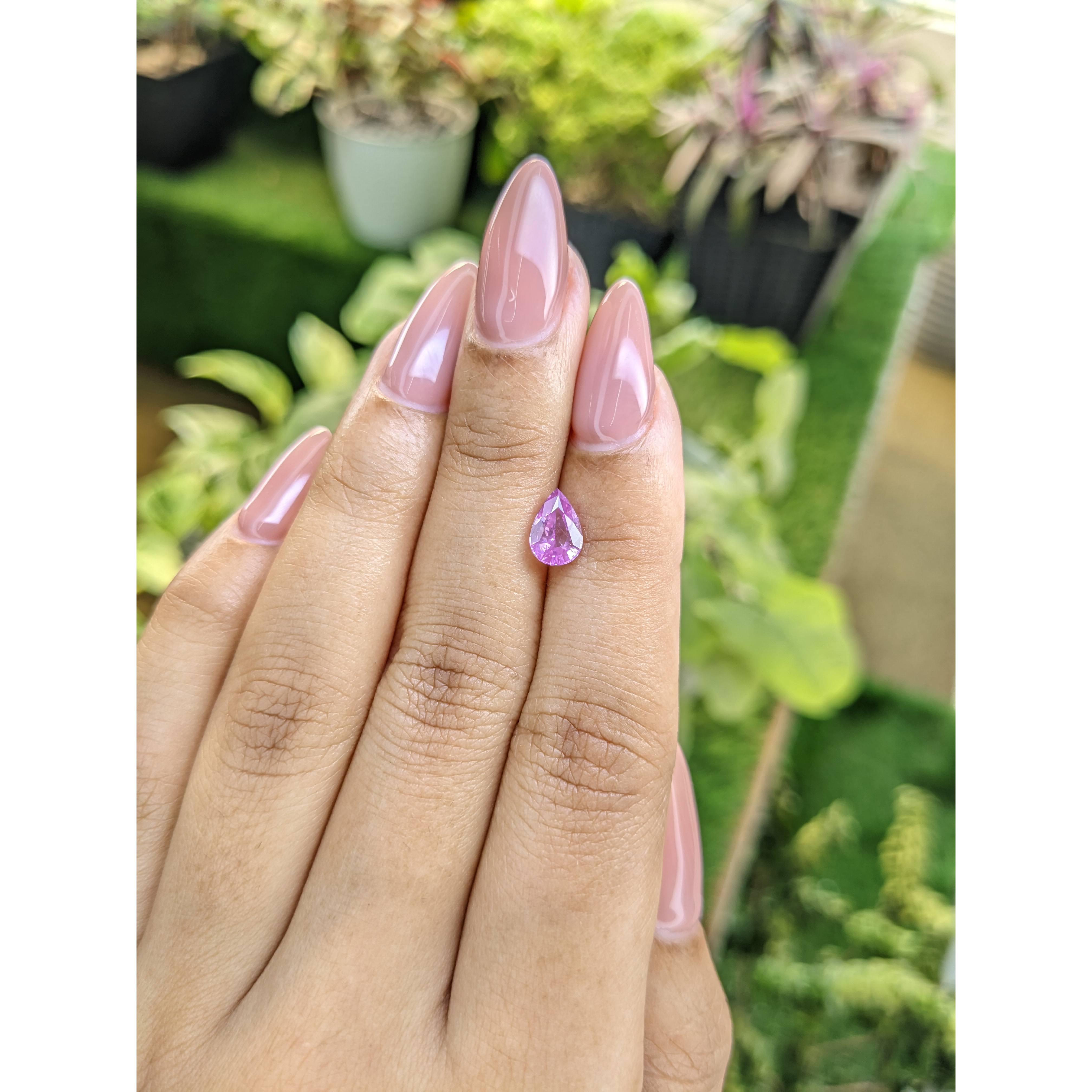 Cherrypai200R シルバー/ピンク Loose Purplish Pink Sapphire - Pear 1.17 Ct. - #S19255 | The