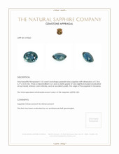1.55 Ct. Greenish Blue Sapphire from Tanzania Appraisal