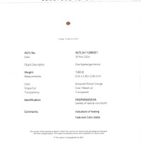 1.02 Ct. Padparadscha Sapphire from Ceylon (Sri Lanka) Scan Report