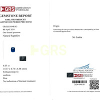 6.05 Ct. Blue Sapphire from Ceylon (Sri Lanka) Scan Report