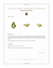 1.56 Ct. Yellowish Green Sapphire from Ceylon (Sri Lanka) Appraisal