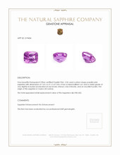 2.50 Ct. Purplish Pink Sapphire from Ceylon (Sri Lanka) Appraisal