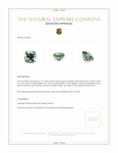 1.17 Ct. Green Sapphire from Montana Appraisal