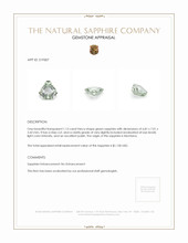 1.13 Ct. Green Sapphire from Montana Appraisal