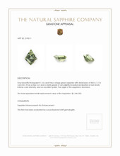 1.16 Ct. Green Sapphire from Montana Appraisal