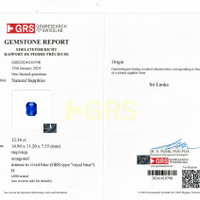 12.36 Ct. Blue Sapphire from Ceylon (Sri Lanka) Scan Report