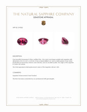 2.04 Ct. Reddish Pink Sapphire from Ceylon (Sri Lanka) Appraisal