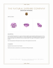 2.16 Ct. Pinkish Purple Sapphire from Ceylon (Sri Lanka) Appraisal