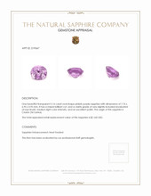 2.16 Ct. Pinkish Purple Sapphire from Ceylon (Sri Lanka) Appraisal
