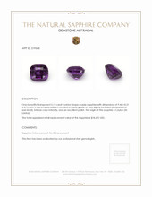 5.13 Ct. Purple Sapphire from Ceylon (Sri Lanka) Appraisal