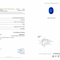 10.17 Ct. Blue Sapphire from Madagascar Scan Report