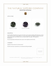 4.54 Ct. Color Change Sapphire from Madagascar Appraisal