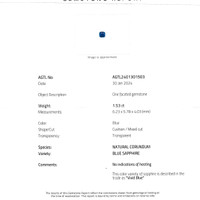1.53 Ct. Blue Sapphire from Madagascar Scan Report