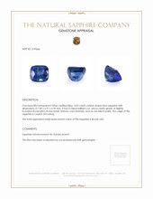 3.03 Ct. Blue Sapphire from Ceylon (Sri Lanka) Appraisal
