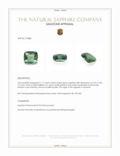 1.17 Ct. Green Sapphire from Tanzania Appraisal