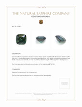 1.23 Ct. Green Sapphire from Madagascar Appraisal