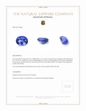 6.51 Ct. Blue Sapphire from Ceylon (Sri Lanka) Appraisal