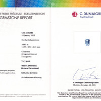 10.05 Ct. White Sapphire from Ceylon (Sri Lanka) Scan Report