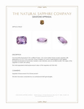 3.54 Ct. Purple Sapphire from Ceylon (Sri Lanka) Appraisal