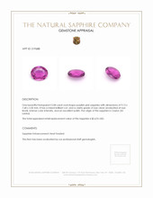 2.08 Ct. Purplish Pink Sapphire from Ceylon (Sri Lanka) Appraisal