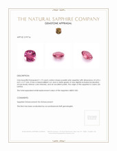 1.19 Ct. Purplish Pink Sapphire from Ceylon (Sri Lanka) Appraisal