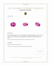 1.31 Ct. Pink Sapphire from Ceylon (Sri Lanka) Appraisal