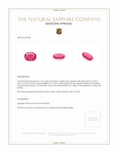 1.34 Ct. Reddish Pink Sapphire from Ceylon (Sri Lanka) Appraisal