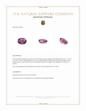 1.58 Ct. Purple Sapphire from Ceylon (Sri Lanka) Appraisal