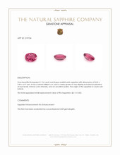 1.76 Ct. Reddish Pink Sapphire from Ceylon (Sri Lanka) Appraisal