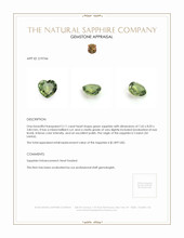 2.11 Ct. Green Sapphire from Ceylon (Sri Lanka) Appraisal