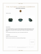 3.12 Ct. Bluish Green Sapphire from Ceylon (Sri Lanka) Appraisal