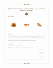 1.22 Ct. Yellowish Orange Sapphire from Montana Appraisal