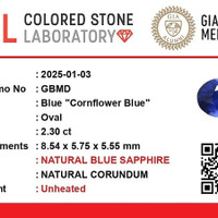 2.30 Ct. Blue Sapphire from Ceylon (Sri Lanka) Scan Report