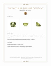 1.38 Ct. Yellowish Green Sapphire from Ceylon (Sri Lanka) Appraisal