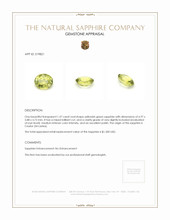 1.37 Ct. Yellowish Green Sapphire from Ceylon (Sri Lanka) Appraisal