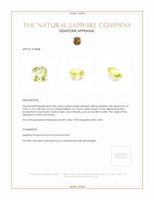 0.86 Ct. Greenish Yellow Sapphire from Ceylon (Sri Lanka) Appraisal