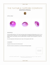 1.40 Ct. Pink Star Sapphire from Ceylon (Sri Lanka) Appraisal