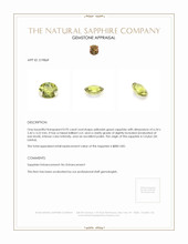 0.95 Ct. Yellowish Green Sapphire from Ceylon (Sri Lanka) Appraisal