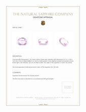 1.36 Ct. Pink Sapphire from Ceylon (Sri Lanka) Appraisal
